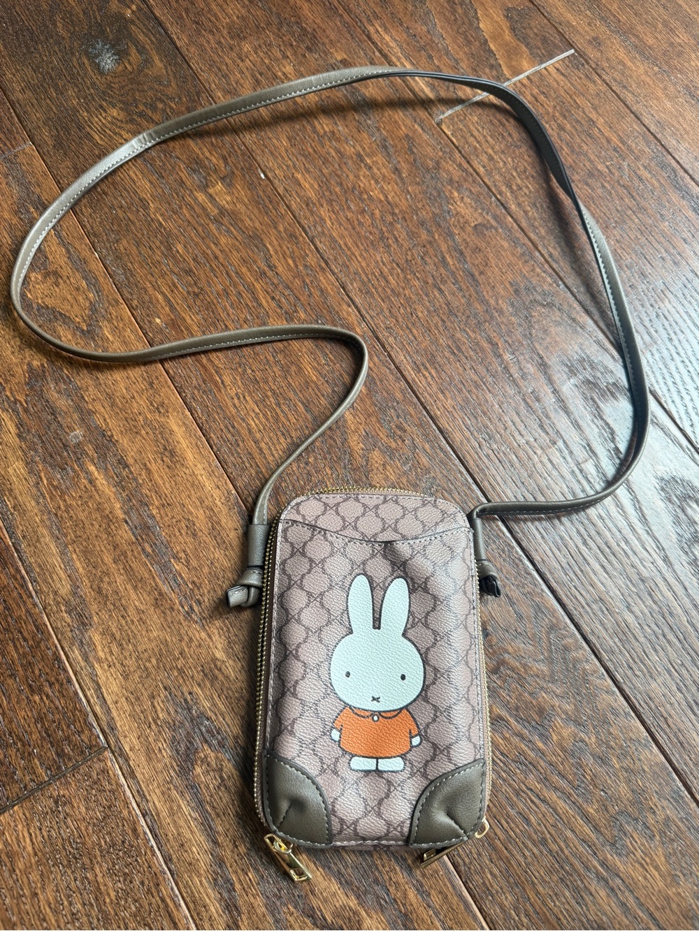 Leather like Crossbody Phone Pouch with Miffy